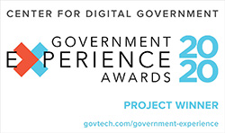 Project winner, Center for Digital Government, Government Experience Award, 2020